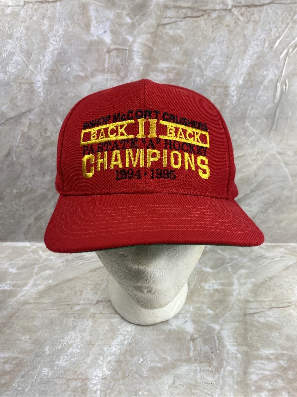 VTG Bishop McCort Crushers Hockey Championship Hat 1994 Johnstown Pa